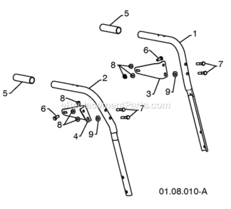 Page V Diagram and Parts List for 1830SB 2010-04 Husqvarna Snow Blower