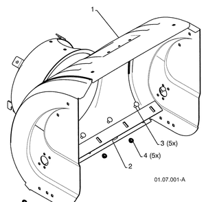 Auger Housing 1 Diagram and Parts List for 924SB (96193003500)(2008-10) Husqvarna Snow Blower