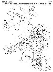 Drive Diagram and Parts List for 524S (96193000100)(2006-06) Husqvarna Snow Blower