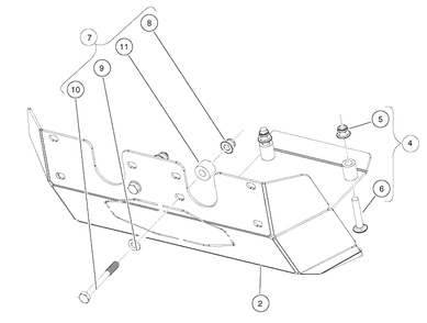 Steel Skid Plate Diagram and Parts List for HUV4421GXP 2009 Husqvarna Lawn Tractor