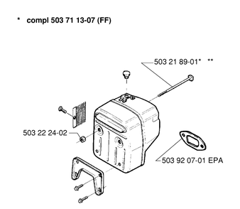 Muffler 2 Diagram and Parts List for 394XP 19980900001-Current Husqvarna Chainsaw