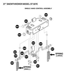 Controls 2 Diagram and Parts List for ST927E 1997-01 Husqvarna Snow Blower