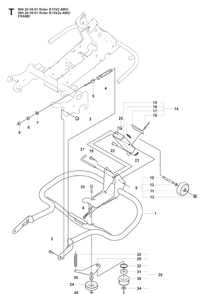 Frame Diagram and Parts List for RIDER15V2AWD (965200901)(2008-01) Husqvarna Lawn Mower