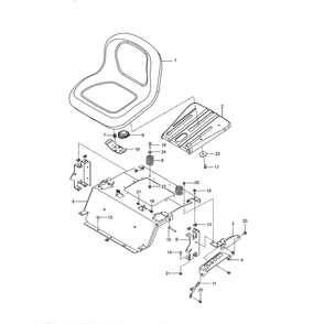 Seat Diagram and Parts List for 967324101-00  Husqvarna Lawn Tractor