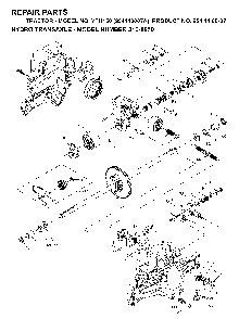 Transmission Diagram and Parts List for YTH150 (954140007A, 954140007)(1997-01) Husqvarna Lawn Tractor