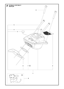 Muffler Diagram and Parts List for 545-545G Mark II Husqvarna Chainsaw