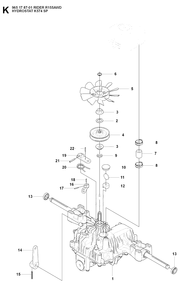 Transmission 4 Diagram and Parts List for R155AWD (965178701)(2007-03) Husqvarna Lawn Tractor