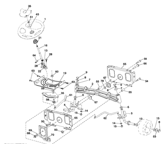 Steering Diagram and Parts List for YTH24V48LS (96043011601)(2011-01) Husqvarna Lawn Tractor