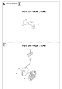 Service Updates Diagram and Parts List for 353 20071300001-20090400000 Husqvarna Chainsaw