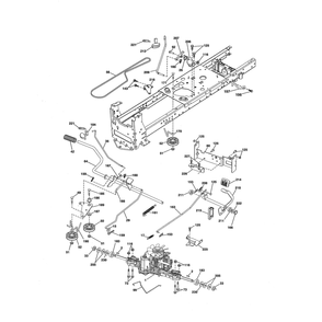 Drive Diagram and Parts List for YTH2348-917240440  Husqvarna Lawn Tractor