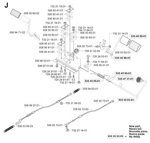 Pedals Diagram and Parts List for R15-V2 (953533701)(2004-02) Husqvarna Lawn Tractor