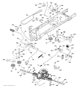 Drive Diagram and Parts List for YTH22V46 (96043016200)(2012-09) Husqvarna Lawn Tractor