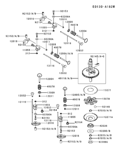 Valve And Camshaft Diagram and Parts List for FS481V-AS55 2017-09 Husqvarna Engine