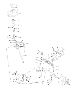 Steering Assembly Diagram and Parts List for YTH1542XP (954567253-F)(2002-02) Husqvarna Lawn Tractor