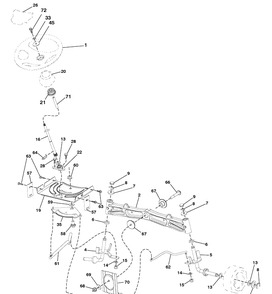 Steering Assembly Diagram and Parts List for LTH18538 (917289600)(2010-05) Husqvarna Lawn Mower