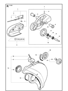 Belt Guard And Pulley 2 Diagram and Parts List for K1250 2008-01 Husqvarna Lawn Tractor Accessories