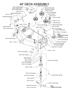 48 Inch/122cm Cutting Deck Diagram and Parts List for IZ5223T (968999257)(2005-08) Husqvarna Lawn Mower