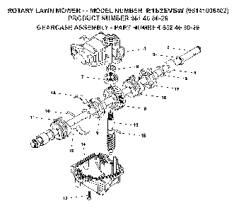 Gear Case Diagram and Parts List for R152SVSW (96141006402, 961410064)(2008-02) Husqvarna Lawn Mower