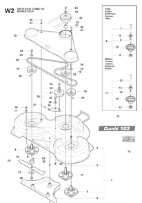 Mower Deck / Cutting Deck 5 Diagram and Parts List for RIDER175AWD (965105001)(2008-06) Husqvarna Lawn Mower