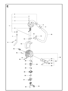 Cylinder, Piston And Muffler Diagram and Parts List for 356BF  Husqvarna Leaf Blower / Vacuum