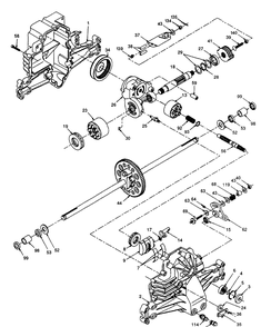 Hydro Gear Transaxle Diagram and Parts List for LTH130 (954140005H)(1998-07) Husqvarna Lawn Mower