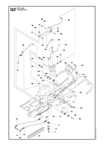 Hydraulics Diagram and Parts List for PF21AWD (965192501)(2011-03) Husqvarna Lawn Tractor