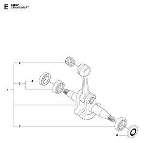 Crankshaft Diagram and Parts List for 346XP 2011-01 Husqvarna Chainsaw