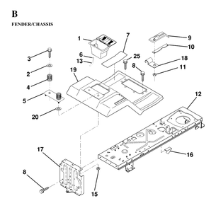 Chassis And Enclosures Diagram and Parts List for LT125 (954170002-A)(1997-03) Husqvarna Lawn Tractor