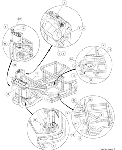 Cooling System Clamps, Hoses, And Hardware Diagram and Parts List for HUV4421GXP 2009 Husqvarna Lawn Tractor
