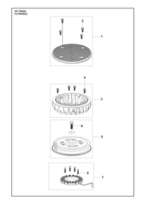 Flywheel Diagram and Parts List for HV708AE  Husqvarna Engine