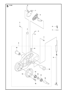 Controls Diagram and Parts List for K1250 2008-01 Husqvarna Lawn Tractor Accessories