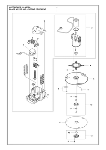 Blade Motor And Cutting Equipment Diagram and Parts List for 320NERA  Husqvarna Lawn Mower