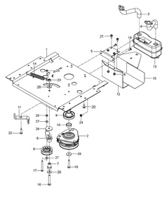 Engine Mounting, Guards And Muffler Diagram and Parts List for EZ4824TFBF (96665950201)(2012-06) Husqvarna Lawn Mower