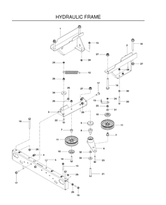 Hydraulic Frame Diagram and Parts List for P-ZT4822FSCARB (966663801)(2010-11) Husqvarna Lawn Mower