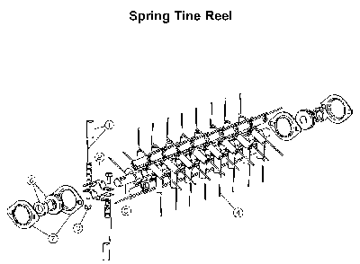 Spring Tine Diagram and Parts List for DT18C 2001-03 Husqvarna Dethatcher