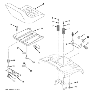 Seat Diagram and Parts List for CTH150 (96061018103)(2008-09) Husqvarna Lawn Tractor