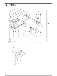 Clutch Cover 10 Diagram and Parts List for 372XP XPG Husqvarna Chainsaw
