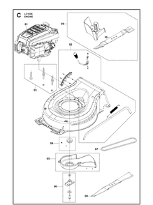 Engine Diagram and Parts List for LC151S 970488401 Husqvarna Lawn Mower