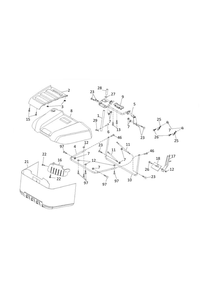 Bagger Diagram and Parts List for TC130 2020 Husqvarna Lawn Tractor