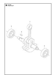 Crankshaft Diagram and Parts List for 543RBX 20154400001-Current Husqvarna Brush Cutter