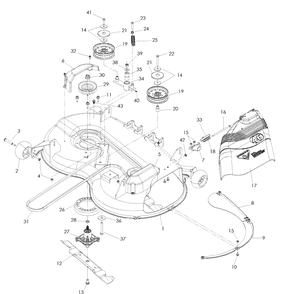 46 Inch Cutting Deck Diagram and Parts List for EZ4624 (968999657)(2008-08) Husqvarna Lawn Mower
