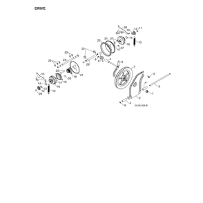 Drive Diagram and Parts List for 970528602  Husqvarna Snow Blower