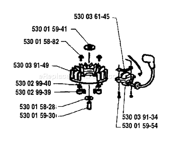 Page F Diagram and Parts List for 18H 1992-03 Husqvarna Trimmer