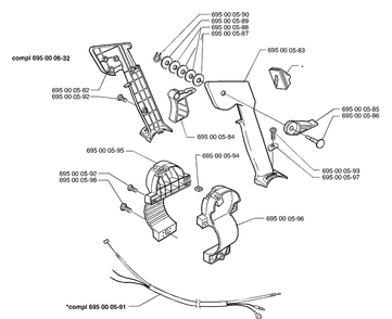 Part Location Diagram of 695000595 Husqvarna MOUNTING-RH