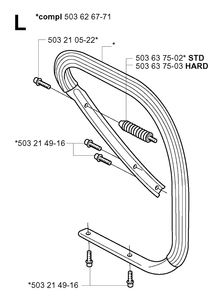 Handle Diagram and Parts List for 372XP/ (XPG)(20051800001-20070100000) Husqvarna Chainsaw