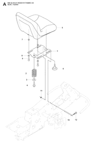Seat Diagram and Parts List for R175 (966828501)(2008-05) Husqvarna Lawn Tractor
