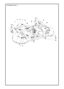61-Inch/155cm Cutting Deck 2 Diagram and Parts List for C155 (967293901)(2019-09) Husqvarna Lawn Tractor Accessories
