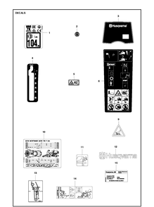 Decals Diagram and Parts List for P524EFI (967848101)(2018-07) Husqvarna Lawn Mower