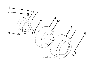 Wheels And Tires Diagram and Parts List for YTH2754T (96041006201)(2008-11) Husqvarna Lawn Tractor