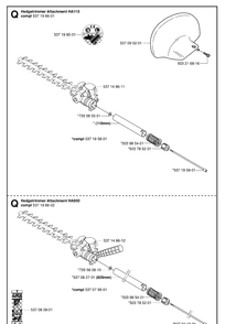 Attachments Diagram and Parts List for 325HA850 20040100001-20050600000 Husqvarna Hedge Trimmer